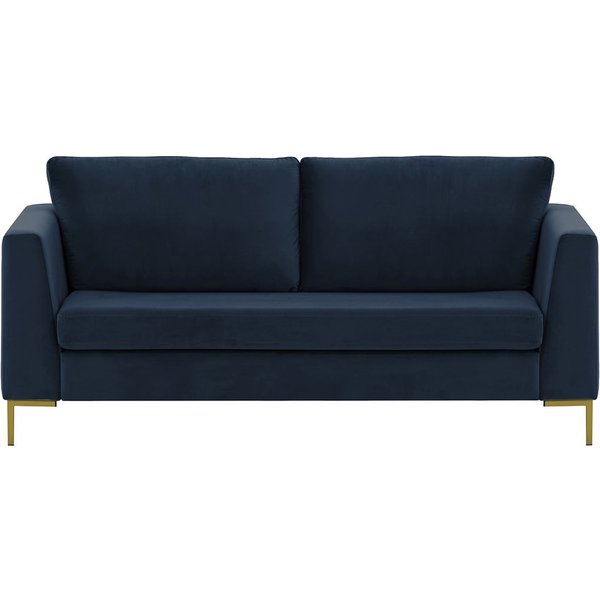 Gosena 2,5 Seater Sofa, blue, Leg colour: gold metal