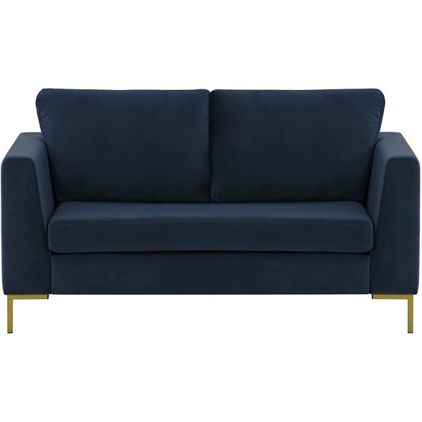 Gosena 2 Seater Sofa, blue, Leg colour: gold metal