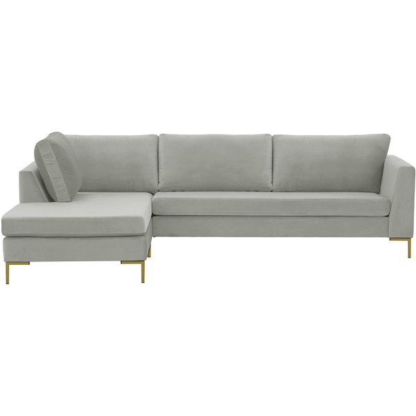 Gosena Left Hand Corner Sofa, silver, Leg colour: gold metal