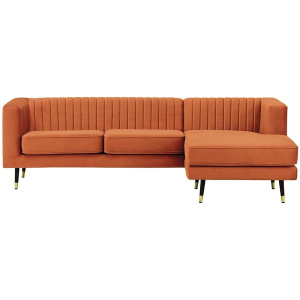 Slender Large Right Hand Corner Sofa, V 33 - Rust