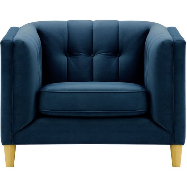 Sodre Armchair, blue, Leg colour: like oak