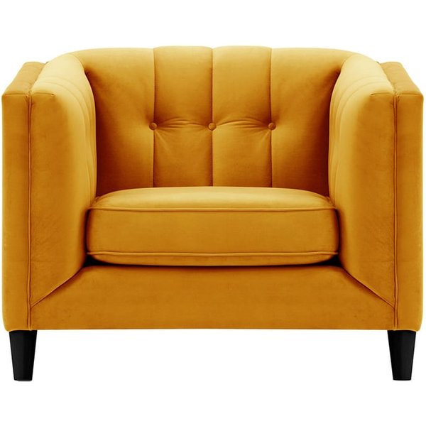 Sodre Armchair, mustard, Leg colour: black