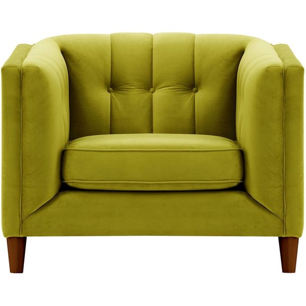 Sodre Armchair, olive green, Leg colour: dark oak