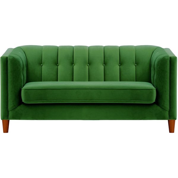 Sodre 2 Seater Sofa, dark green, Leg colour: aveo