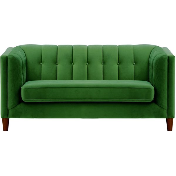 Sodre 2 Seater Sofa, dark green, Leg colour: dark oak