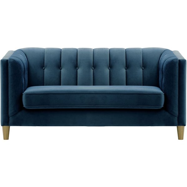 Sodre 2 Seater Sofa, blue, Leg colour: wax black