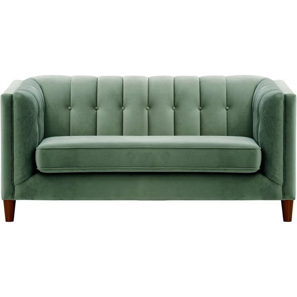 Sodre 2 Seater Sofa, dirty blue, Leg colour: dark oak