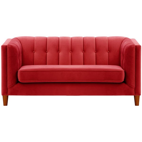 Sodre 2 Seater Sofa, dark red, Leg colour: aveo