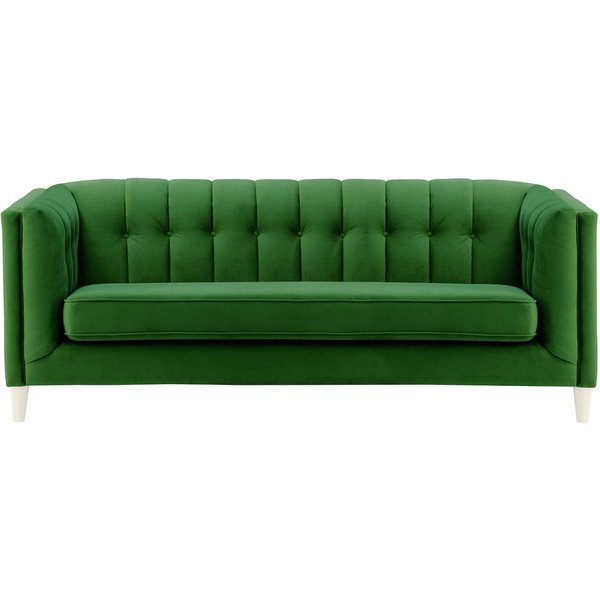 Sodre 3 Seater Sofa, dark green, Leg colour: white