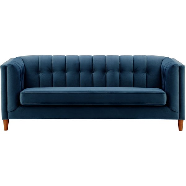 Sodre 3 Seater Sofa, blue, Leg colour: aveo