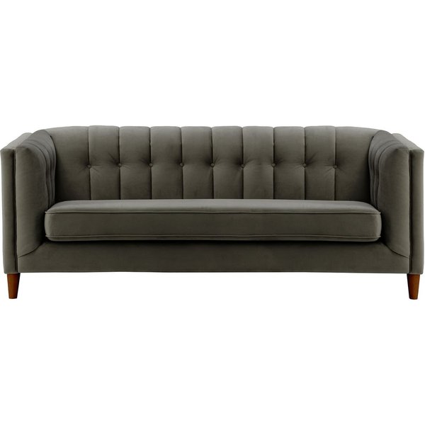 Sodre 3 Seater Sofa, graphite, Leg colour: dark oak