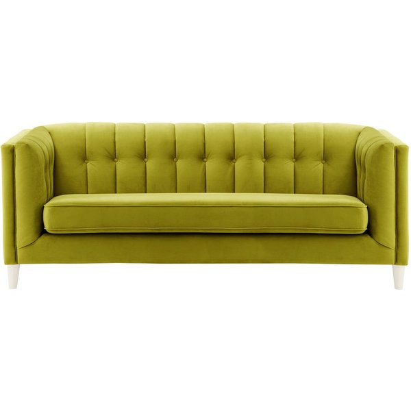 Sodre 3 Seater Sofa, olive green, Leg colour: white
