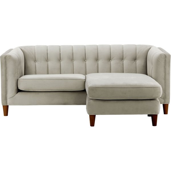 Sodre Universal Corner Sofa, silver, Leg colour: dark oak