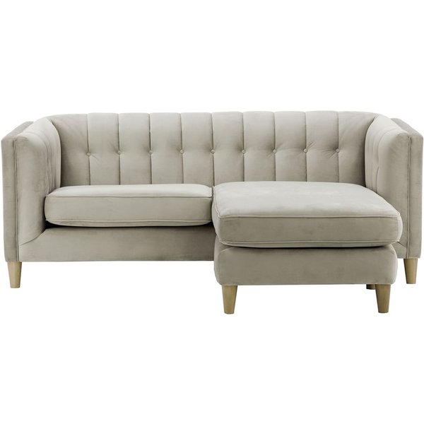 Sodre Universal Corner Sofa, silver, Leg colour: wax black