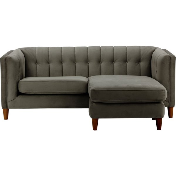Sodre Universal Corner Sofa, graphite, Leg colour: dark oak