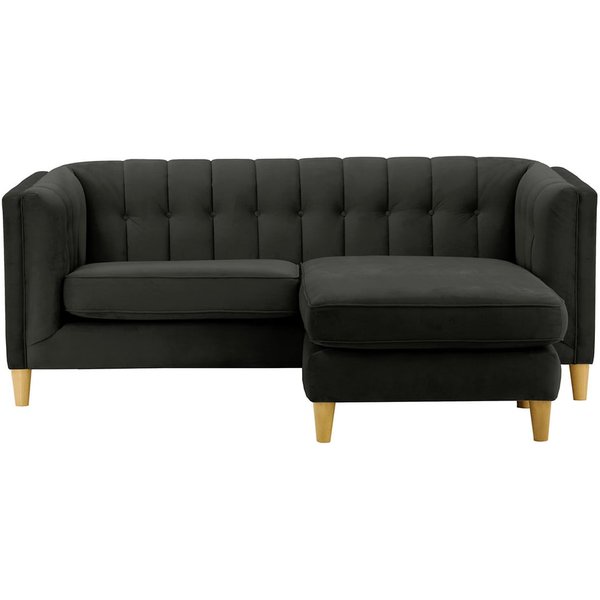 Sodre Universal Corner Sofa, black, Leg colour: like oak