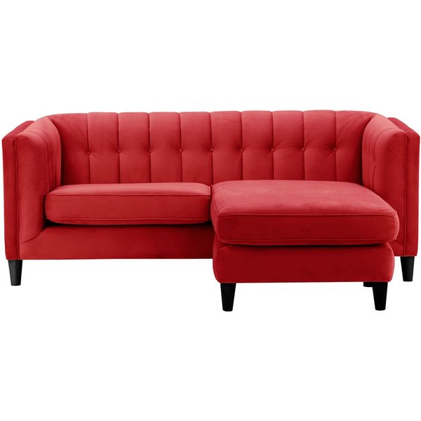 Sodre Universal Corner Sofa, dark red, Leg colour: black