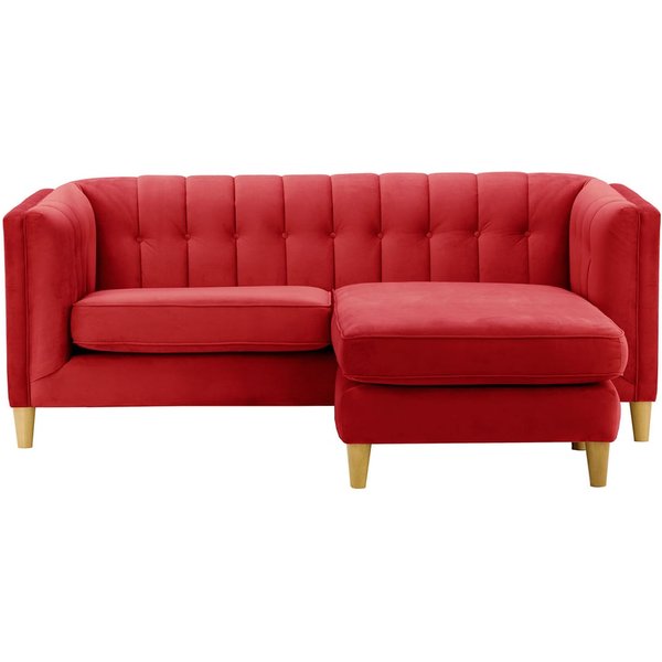 Sodre Universal Corner Sofa, dark red, Leg colour: like oak