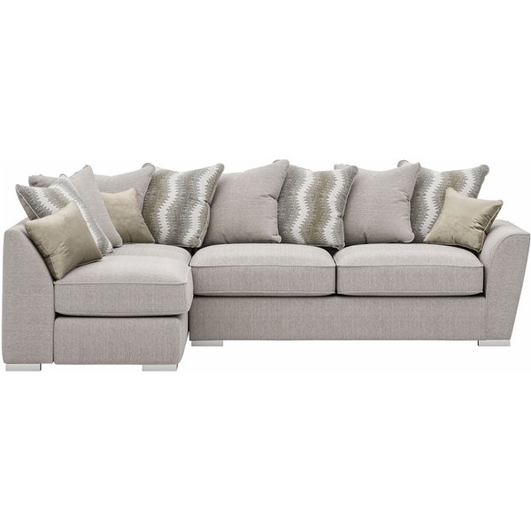 Majestic New Left Hand Corner Sofa with Loose Back Cushions, cream/mink