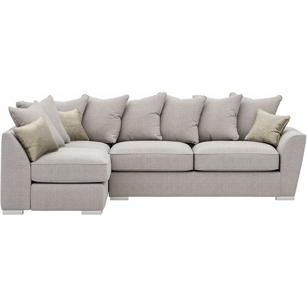Majestic New Left Hand Corner Sofa with Loose Back Cushions, cream/mink