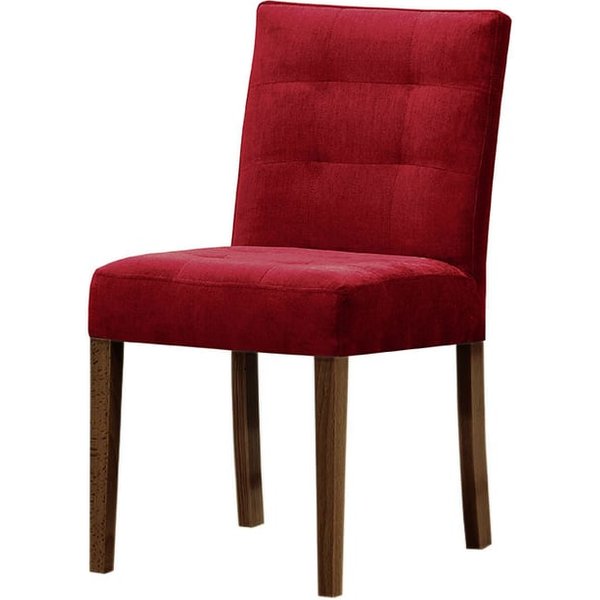 Mia Dining Chair, dark red, Leg colour: dark oak