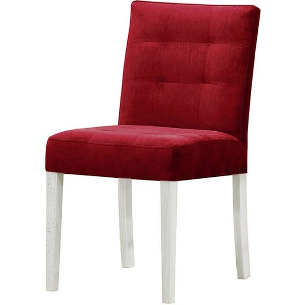Mia Dining Chair, dark red, Leg colour: white