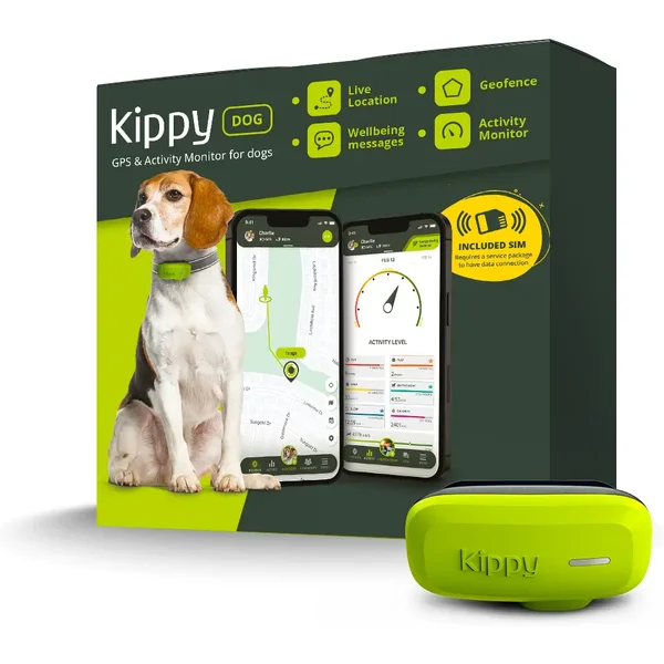KIPPY DOG Rastreador GPS y monitor de actividad para perros
