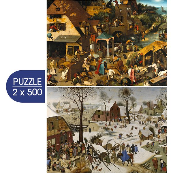 2 Puzzles - L'art De Pieter Brueghel : Proverbes Flamands - Le DéNombr-image
