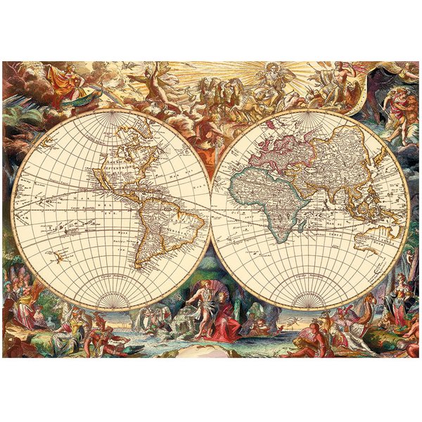 Puzzle Vieille Carte Du Monde Dino-image