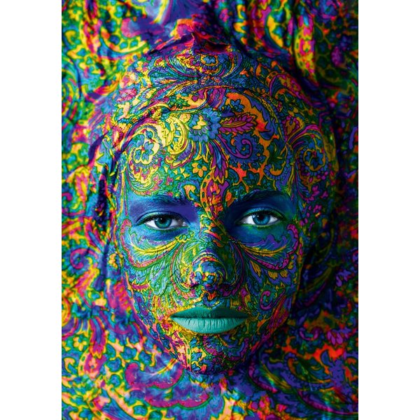 Puzzle Face Art - Portrait Of Woman Bluebird Puzzle-image