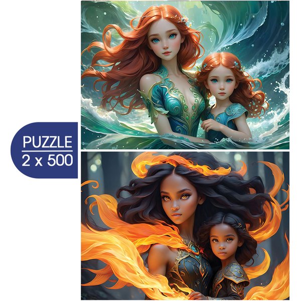 2 Puzzles - L'eau Et Le Feu - Collection MèRe Et Fille Alipson Puzzle-image