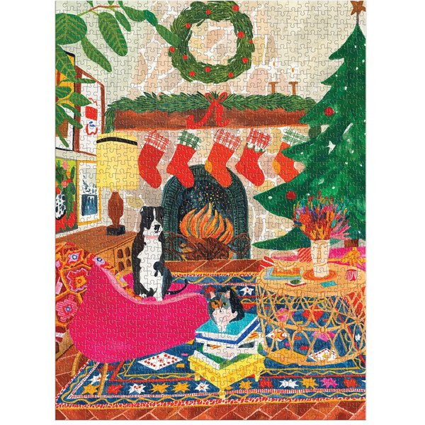 Amis Au Coin Du Feu - Puzzle De 1000 PièCes Dans Une BoîTe CarréE-image