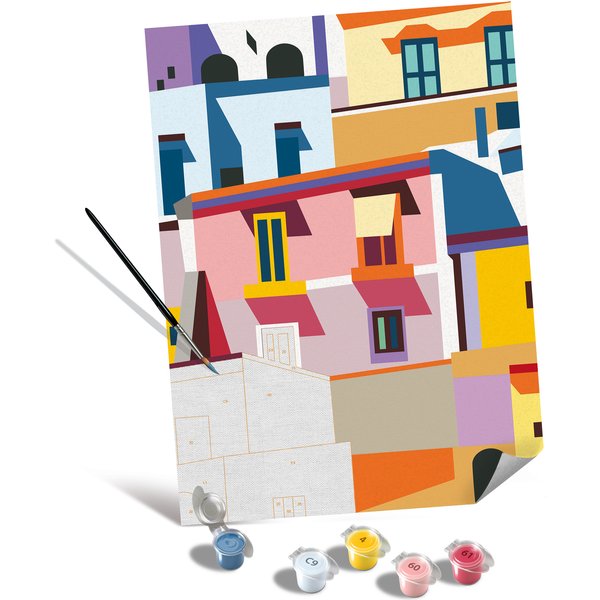 Puzzle Peinture Au NuméRo - CréArt - Edition Toiles - Colorful Houses-image