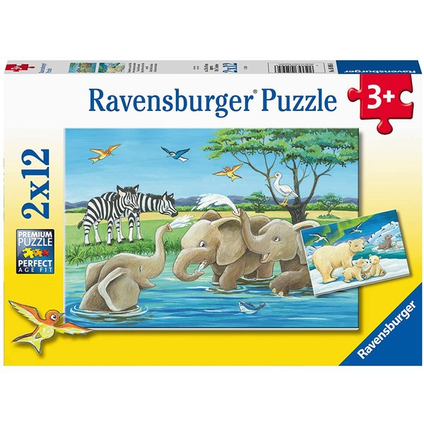 2 Puzzles - BéBé Animaux Du Monde Entier Ravensburger-image