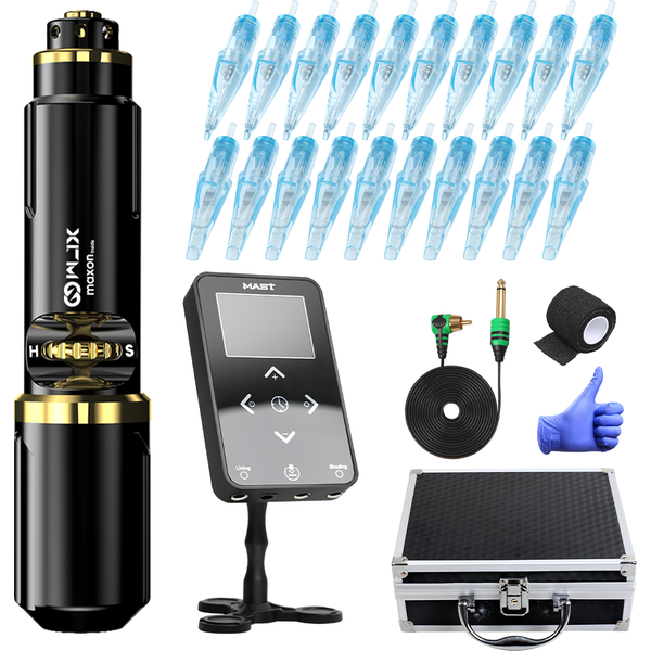 WJX Tattoo Machine Pen Kit Mast Touch Power Supply with WJX Cartridges