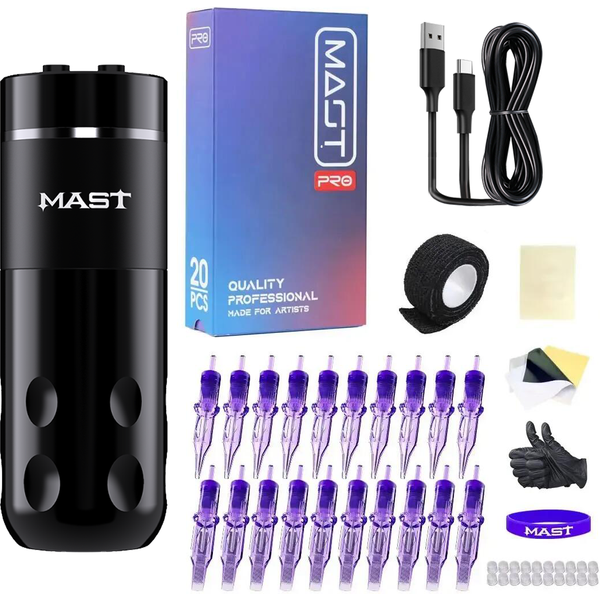 Tattoo Kit / Mast Rider Pro Rotary Tattoo Machine Wireless Professional Bundle