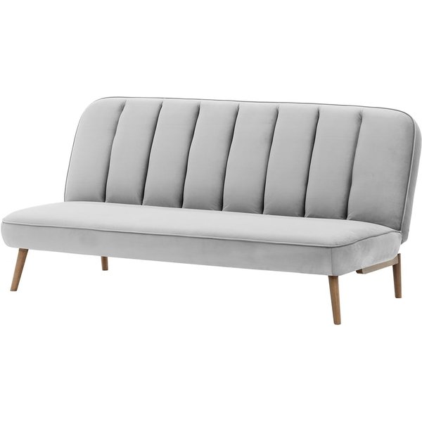 Canapé convertible click-clack Lull, gris clair - Velluto 15, Couleur des pieds: Noir wax