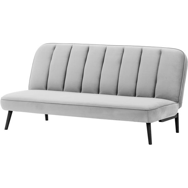 Canapé convertible click-clack Lull, gris clair - Velluto 15, Couleur des pieds: Noir
