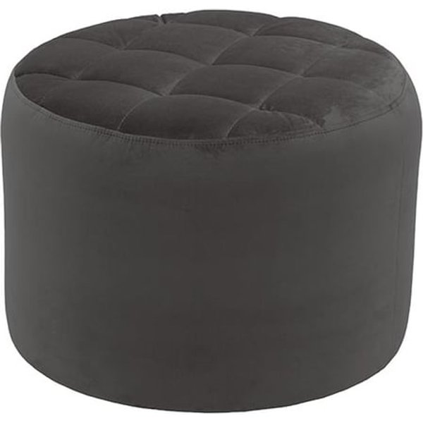 Petit pouf rond avec coutures Flair, graphite - Velluto 19