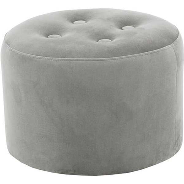 Petit pouf rond Flair - 4 boutons, gris clair - Velluto 15
