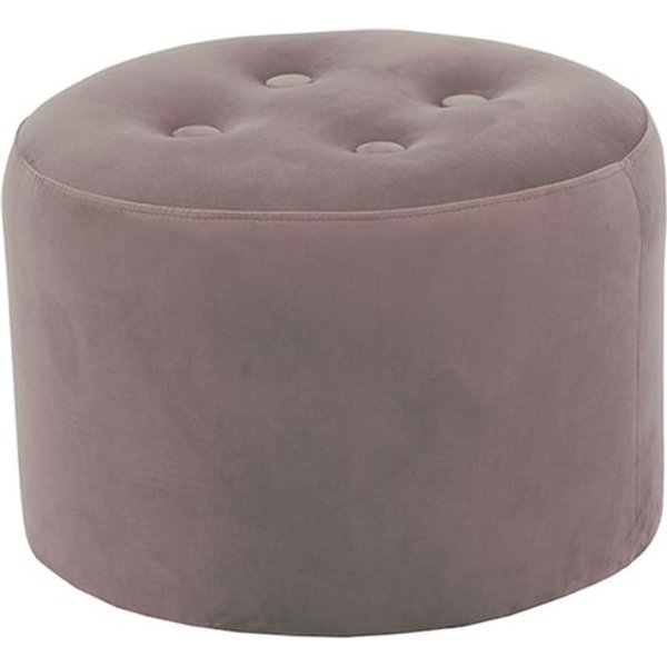 Petit pouf rond Flair - 4 boutons, lila/rose - Velluto 14