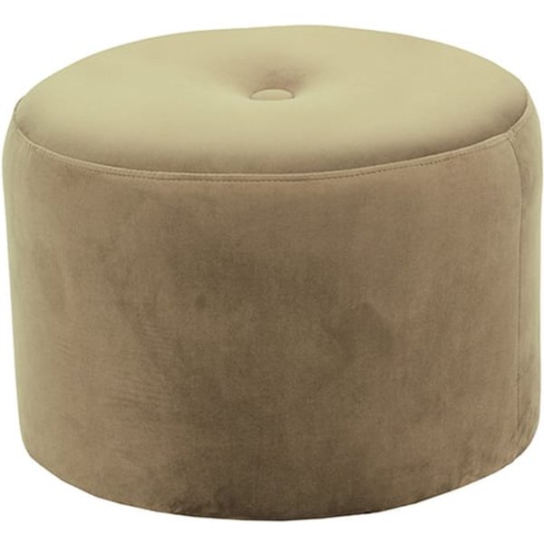 Petit pouf rond Flair - 1 bouton, beige - Velluto 3