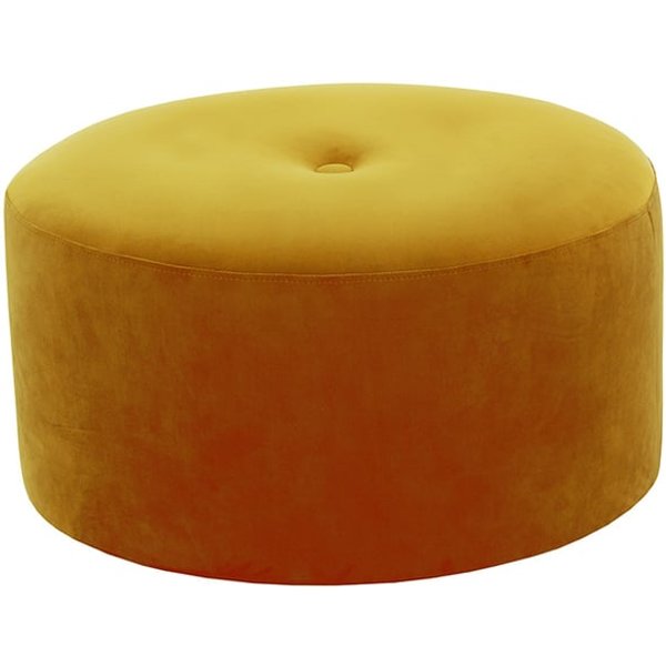 Grand pouf rond Flair - 1 bouton, moutarde - Velluto 8