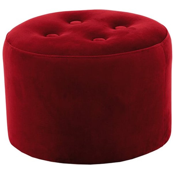 Petit pouf rond Flair - 4 boutons, rouge - Velluto 7
