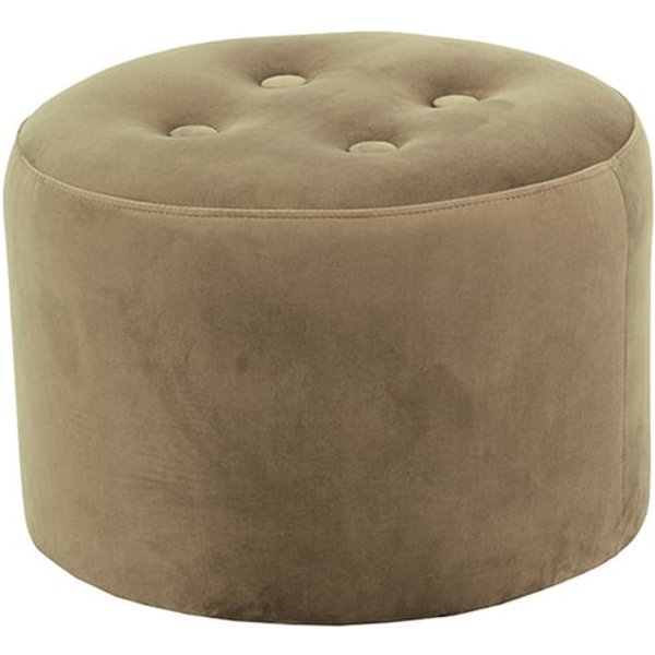 Petit pouf rond Flair - 4 boutons, beige - Velluto 3