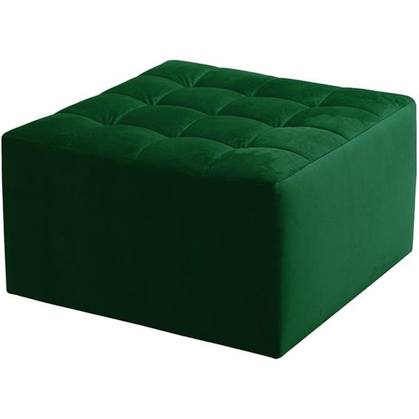 Pouf carré avec coutures Flair, vert foncé - Velluto 10