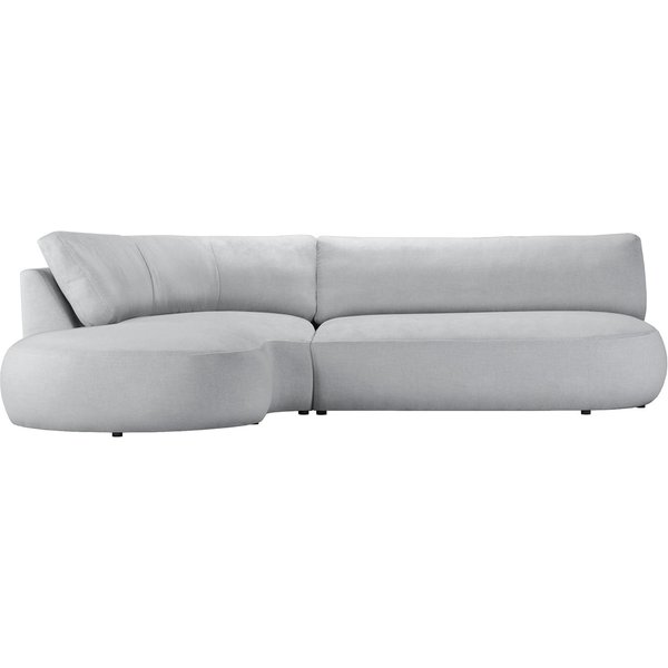 Canapé d’angle gauche minimaliste Ace à forme arrondie, Wind 84 - gris