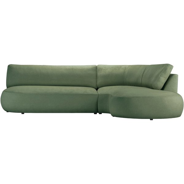 Canapé d’angle droit minimaliste Ace à forme arrondie, Wind 34 - vert