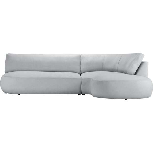 Canapé d’angle droit minimaliste Ace à forme arrondie, Wind 84 - gris