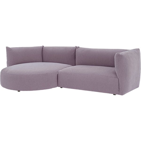 Canapé d’angle gauche Mollo moderne avec module ovale, Poso 27 - lilas clair